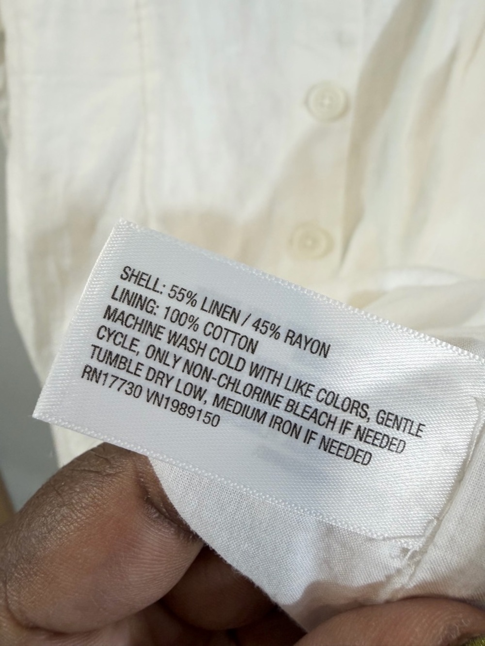 A New Day White Linen Dress Size L Sleeveless Belted Button Front Summer Casual - Picture 7 of 10